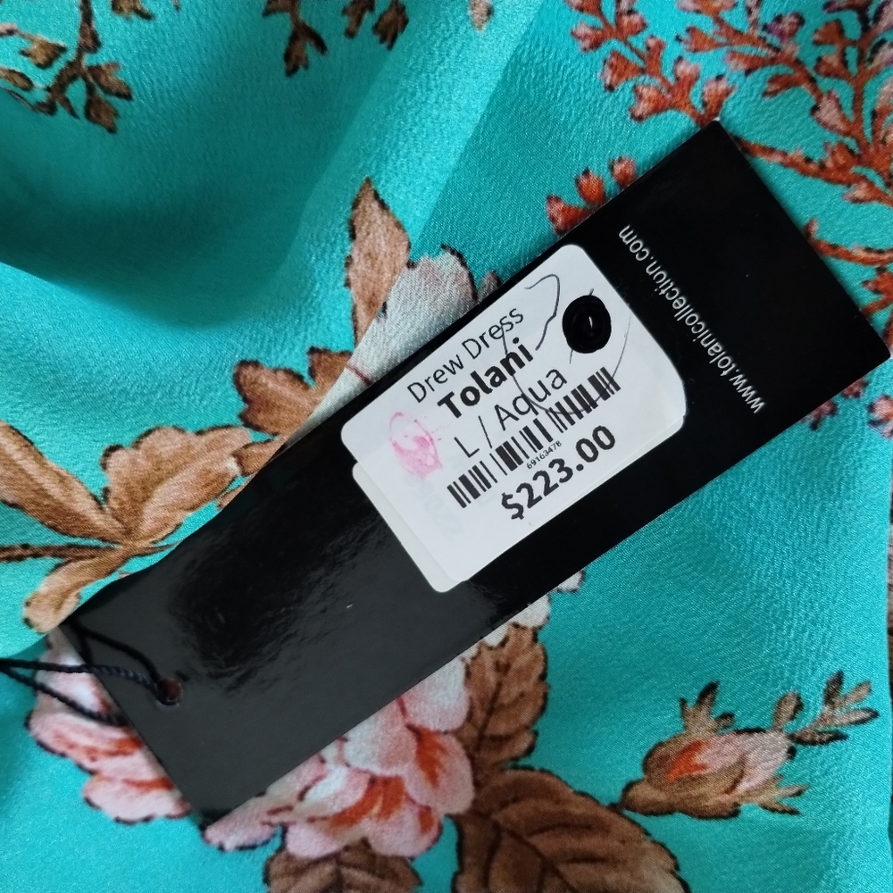 Tolani Teal Floral Maxi Dress - Picture 9 of 9